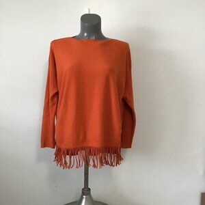 Vivian Shyu Fringed Hem Crew Neck Sweater  Size M